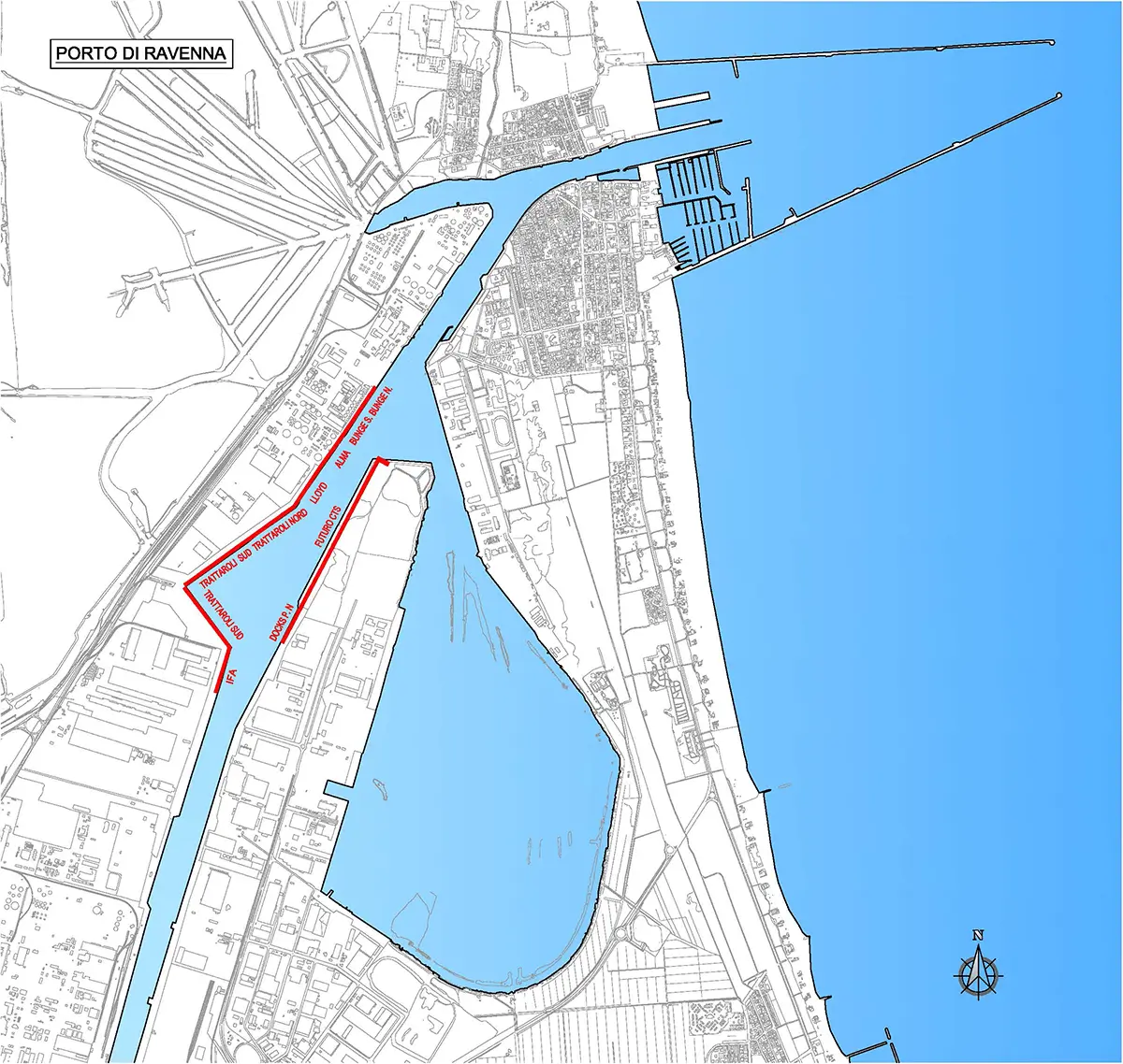 SEACON Porto di Ravenna lavori di attuazione del PRP vigente